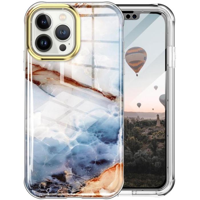 A-One Brand - iPhone 14 Pro Max Skal 360 Marble - Brun