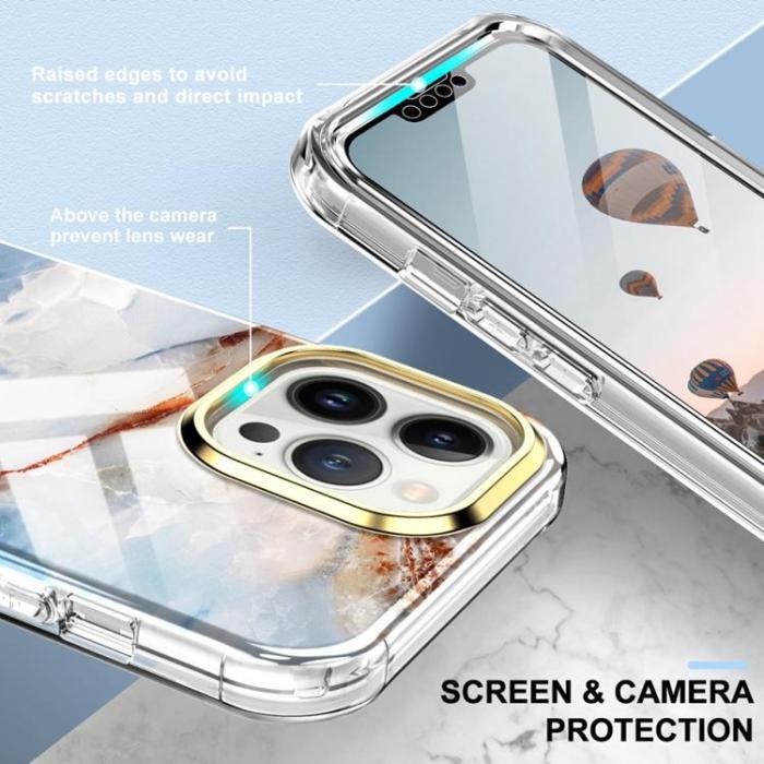 A-One Brand - iPhone 14 Pro Max Skal 360 Marble - Brun