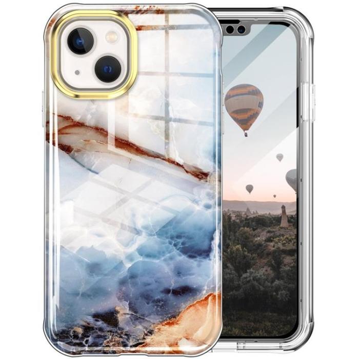 OEM - iPhone 14 Plus Skal 360 Marble - Brun L07