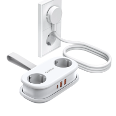 ORICO - Orico 5in1 Grenuttag 20W GaN 2xUSB-A 1xUSB-C 2xAC AP3 - Vit