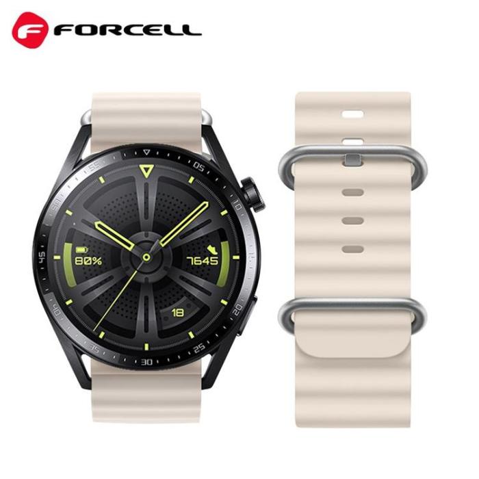 Forcell - Forcell Galaxy Watch 6 Classic (43mm) Armband FS01 - Beige