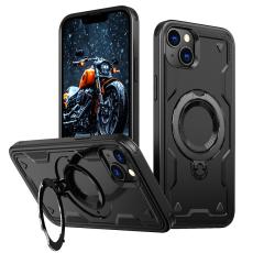 N/A - Mobilskal till iPhone 14/13 Milit&auml;rskydd Plast Kickstand - Svart