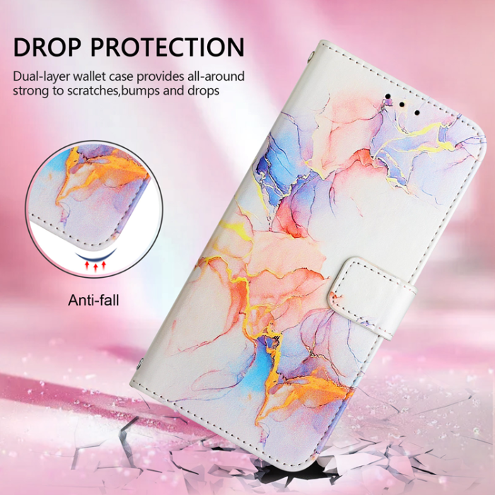 A-One Brand - iPhone 16 Pro Max Plånboksfodral Marble Pattern LS004