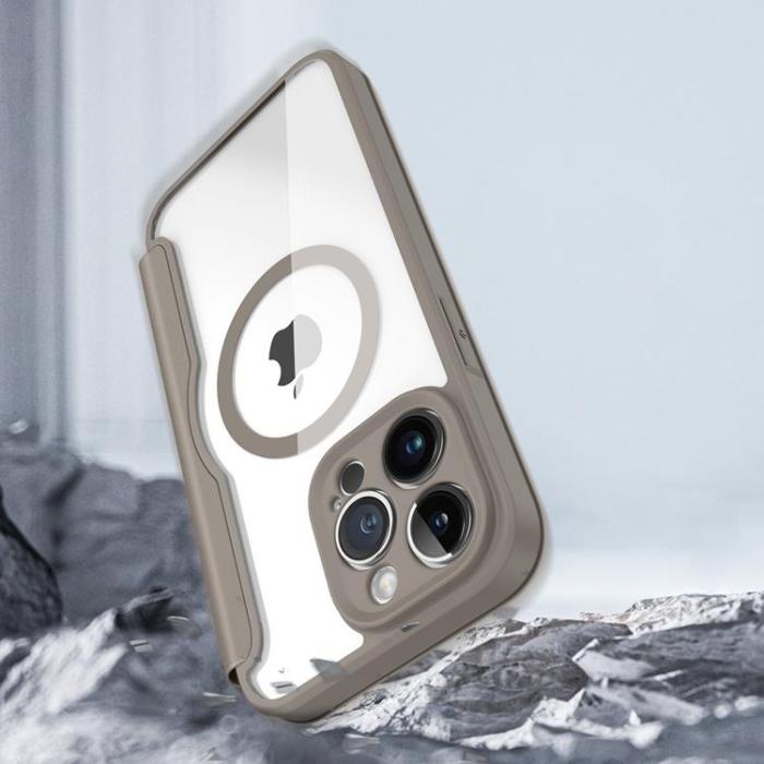 UTGATT1 - Dux Ducis iPhone 14 Pro Plånboksfodral Magsafe Skin X Pro - Beige