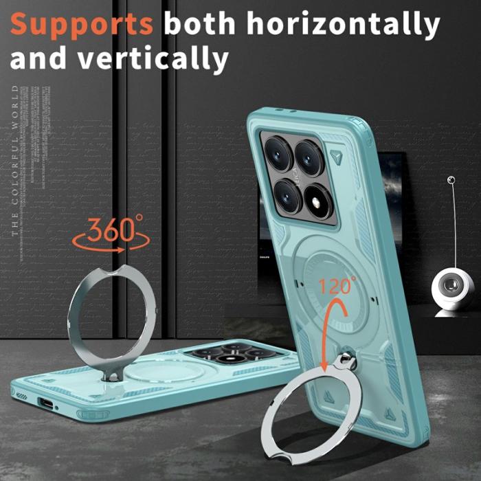 N/A - Mobilskal till Xiaomi 14T Militärskydd Plast Kickstand - Blå