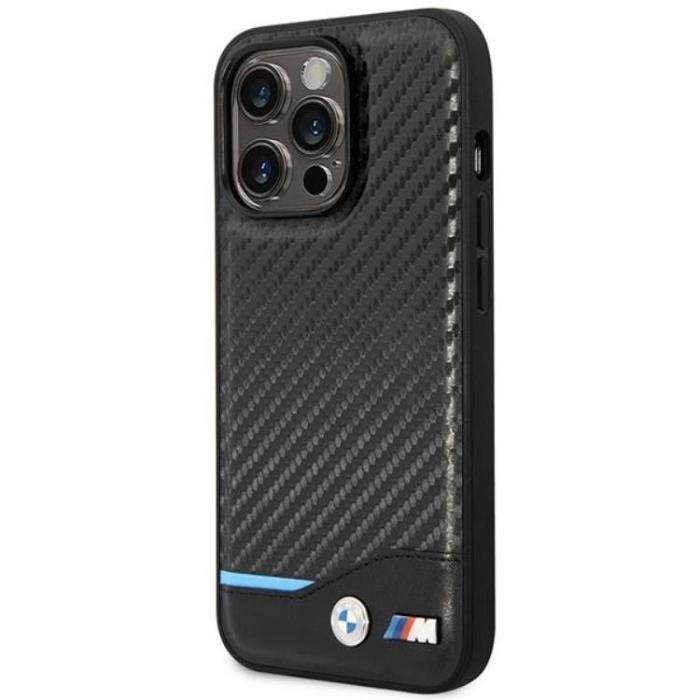 BMW - BMW iPhone 14 Pro Magsafe Läder Mobilskal Carbon - Svart