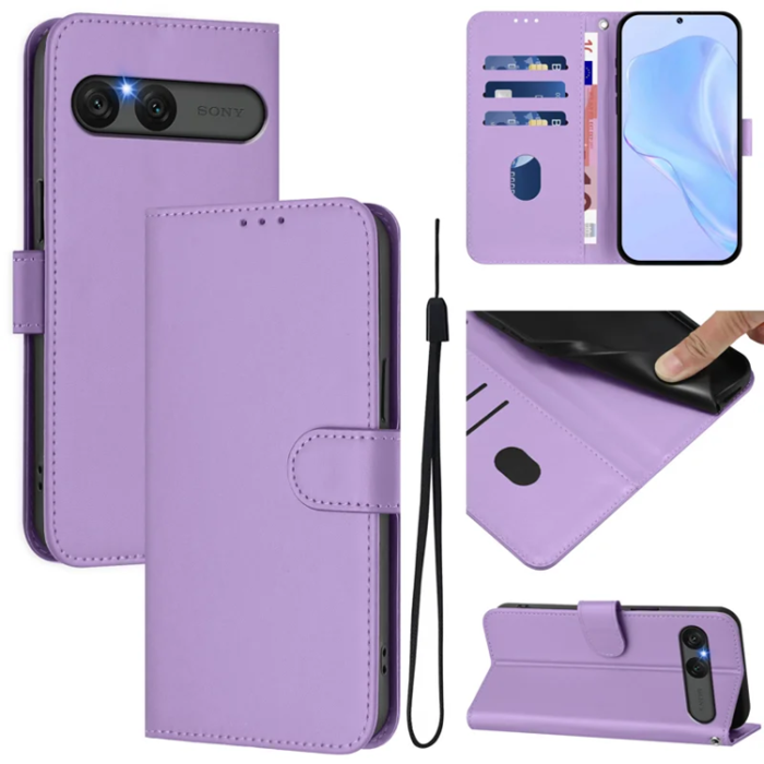A-One Brand - Sony Xperia 10 VII Plånboksfodral Solid color Läder - Lavender