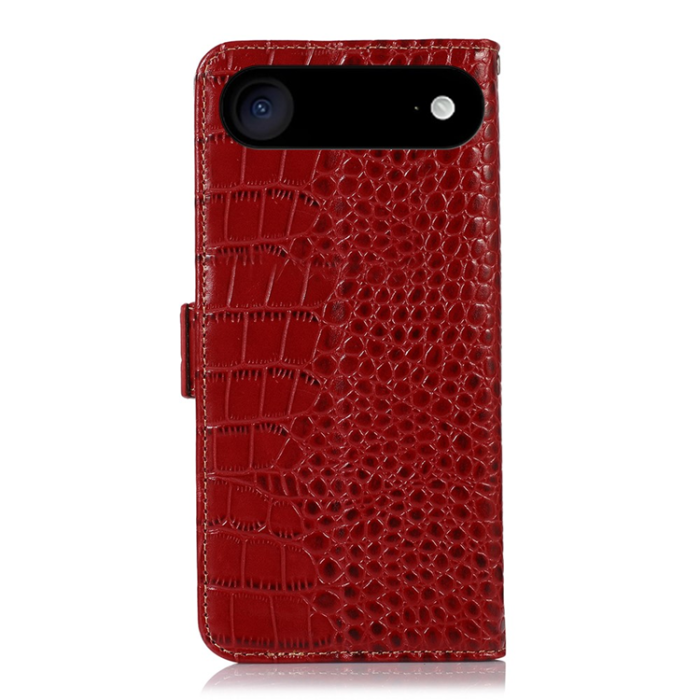 A-One Brand - iPhone Air Plånboksfodral Äkta Läder Crocodile - Röd