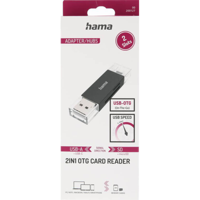 UTGATT1 - HAMA USB-Kortläsare OTG USB-A USB-C USB 3.2