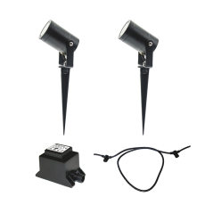 LightsOn - LightsOn Luna Startpaket 2 x Trädgårdsspot Svart