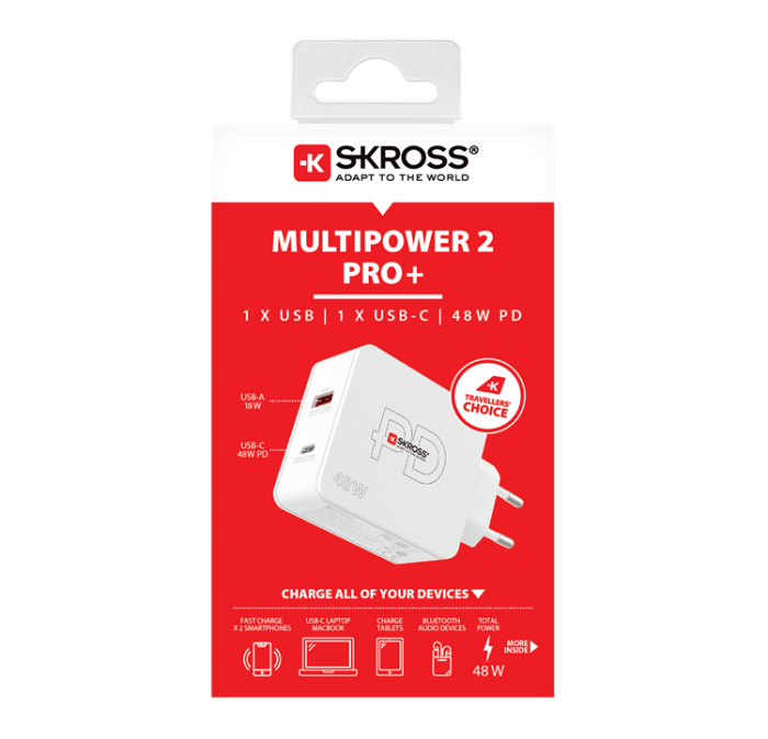 UTGATT1 - Skross Väggladdare Multipower 2 Pro Plus - Vit