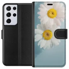 Gustaf - Pl&aring;nboksfodral till Samsung Galaxy S21 Ultra 5G med Sommarblommor