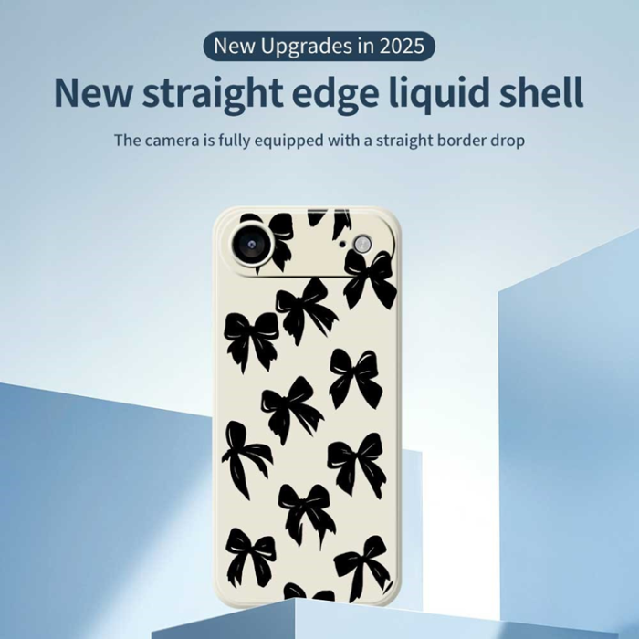 A-One Brand - iPhone Air Mobilskal Bow Pattern Printing Straight - Beige