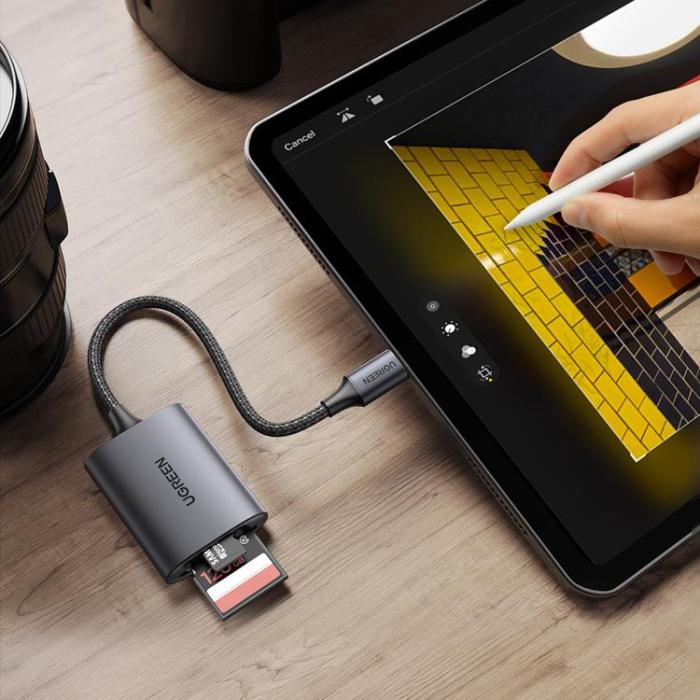 Ugreen - Ugreen Kortläsare USB-C SD/TF - Grå