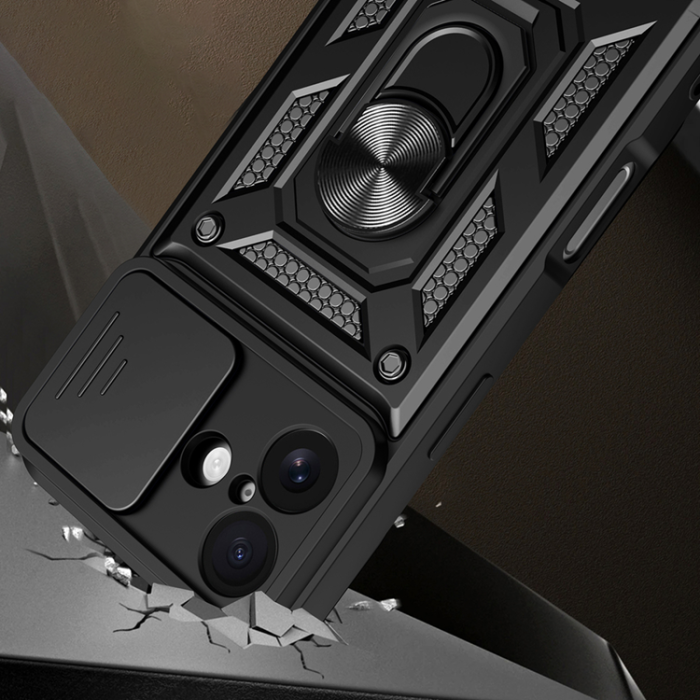 A-One Brand - iPhone 17 Mobilskal Hybrid Armor Camshield - Svart