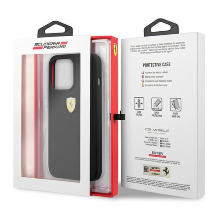 Ferrari - Ferrari iPhone 13 Pro Max Skal Silicone - Svart