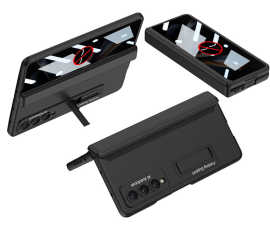 GKK - GKK Galaxy Z Fold 4 Mobilskal Kickstand med Privacy Skärmskydd - Svart