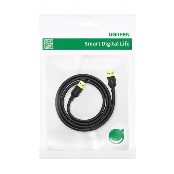 Ugreen - Ugreen USB-A till USB-A 3.0 Kabel 0.5m - Svart