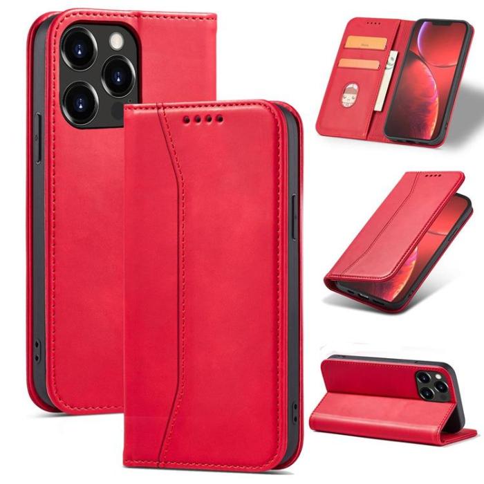 OEM - iPhone 13 Pro Max Plånboksfodral Magnet Fancy - Röd