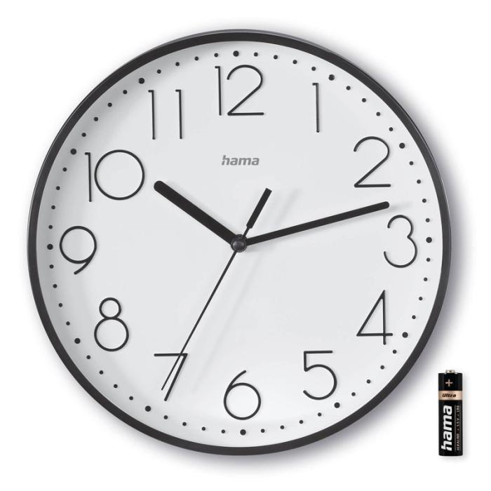Hama - HAMA Väggklocka Salina Diameter 22cm Svart