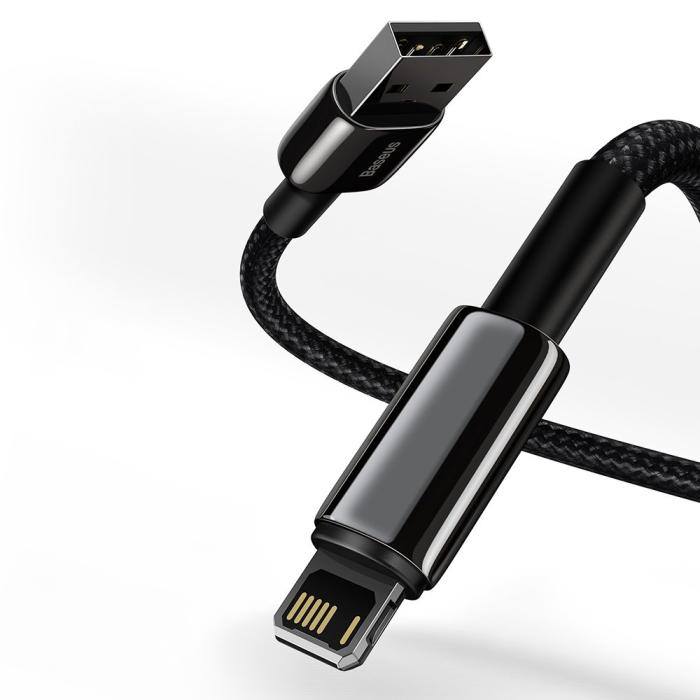 BASEUS - Baseus Tungsten USB-A till Lightning kabel 2m - Svart