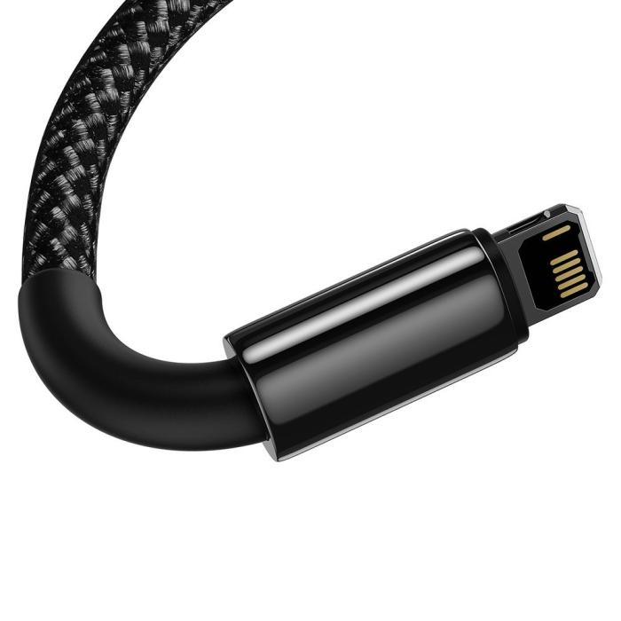 BASEUS - Baseus Tungsten USB-A till Lightning kabel 2m - Svart