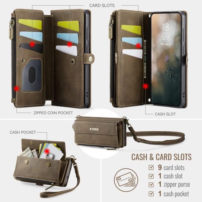 Caseme - CaseMe Plånboksfodral för Samsung Galaxy S26 Konstläder RFID - Brun