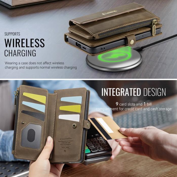 Caseme - CaseMe Plånboksfodral för Samsung Galaxy S26 Konstläder RFID - Brun