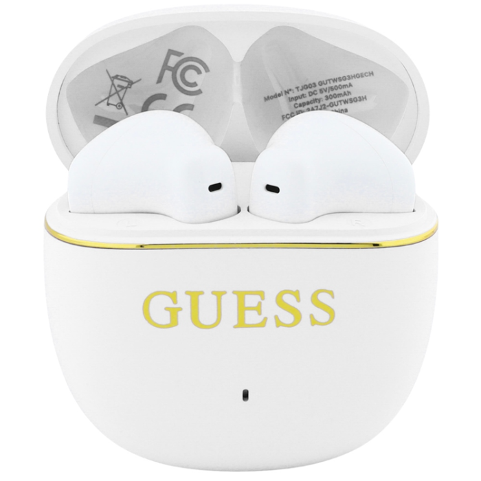Guess - Guess TWS In-Ear Hörlurar Glossy Gold Line Classic - Vit