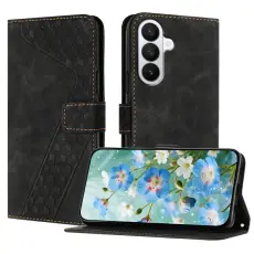 OEM - Pl&aring;nboksfodral f&ouml;r Samsung Galaxy S26 Konstl&auml;der St&ouml;d - Svart