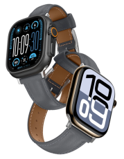 AmazingThing - AmazingThing Apple Watch 45/46/49mm Armband Class Läder - Grå