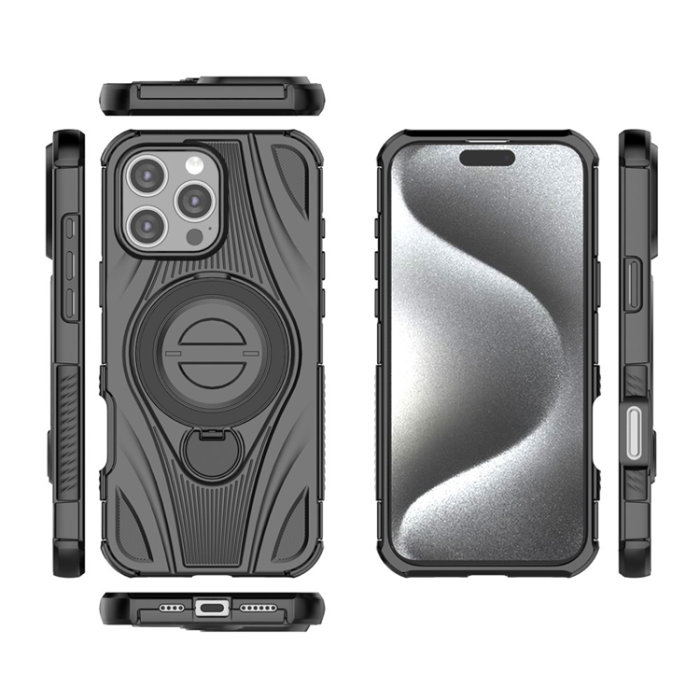 A-One Brand - iPhone 16 Pro Max Mobilskal MagSafe Magnetic Kickstand - Svart