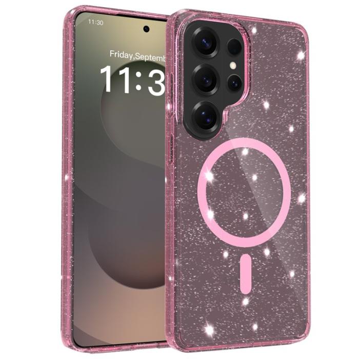 OEM - Mobilskal för Samsung Galaxy S26 Ultra Magnetiskt TPU PC - Transparent Rosa