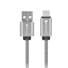 Forcell - Forcell USB-A till USB-C 66W Kabel 3A 1m QC4.0 C234 - Silver