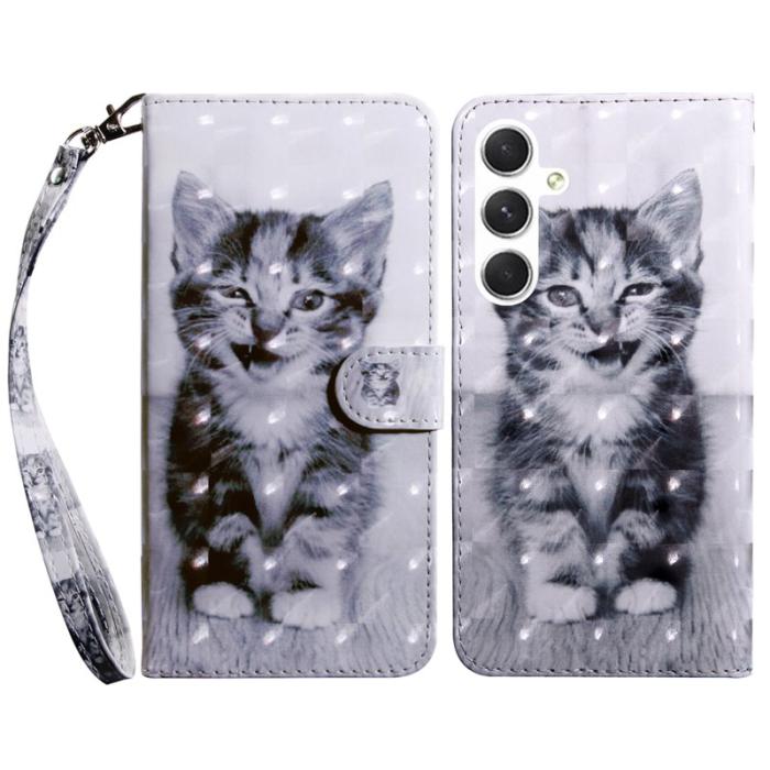 OEM - Mobilskal för Samsung Galaxy S26 Ställmönster Konstläder - Katt