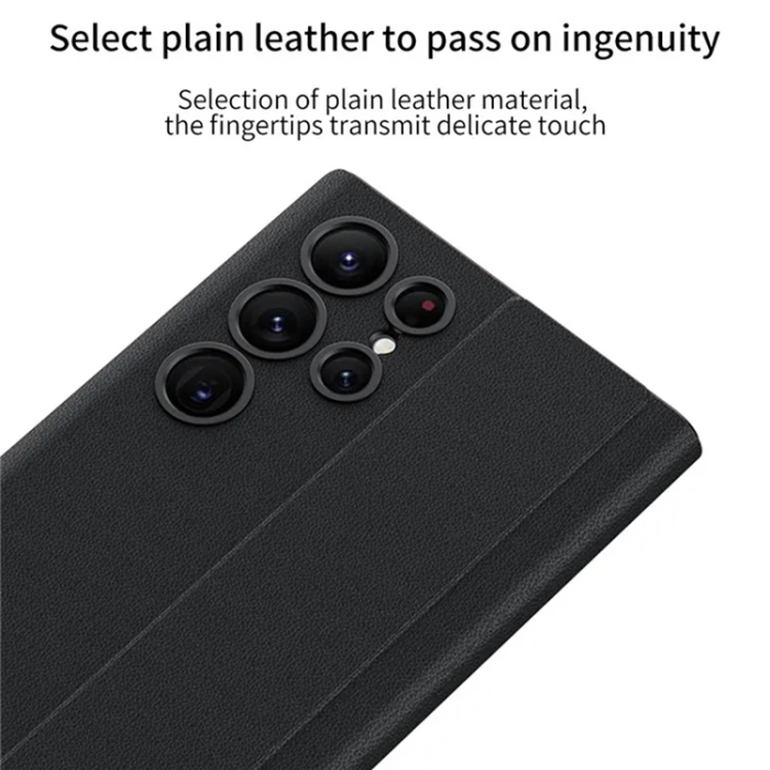 GKK - GKK Galaxy S23 Ultra Mobilfodral Magnetic PU-Läder - Svart