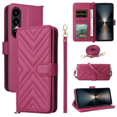 A-One Brand - Sony Xperia 1 VII Plånboksfodral Kickstand med Axelrem - Rosa