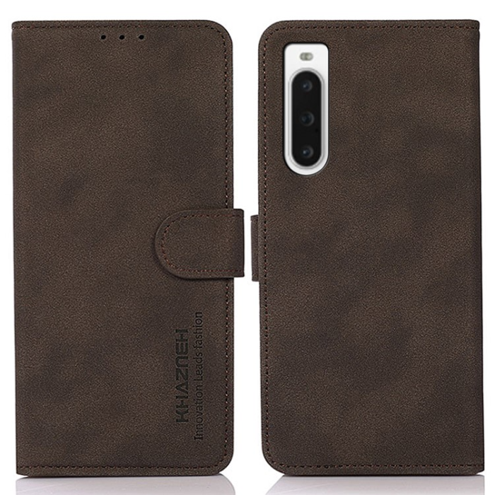 KHAZNEH - KHAZNEH Sony Xperia 10 V Plånboksfodral Textured Flip - Brun