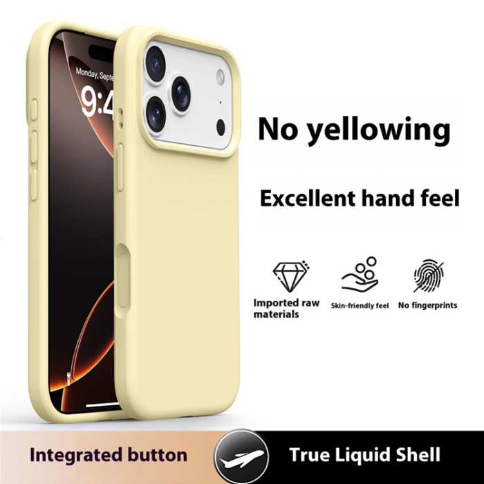 A-One Brand - iPhone 17 Pro Mobilskal Silikon Microfiber Lining - Gul