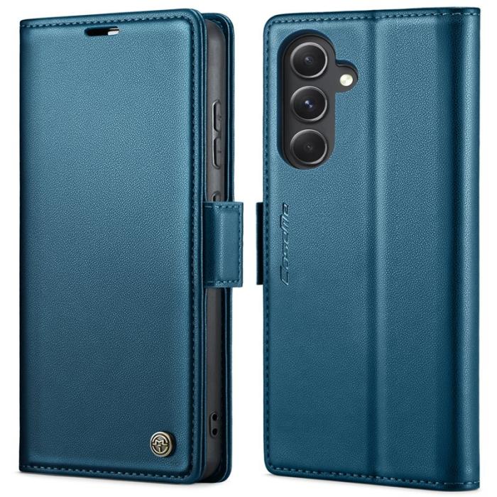 Caseme - CASEME Plånboksfodral Konstläder till Samsung Galaxy S23 FE - Blå