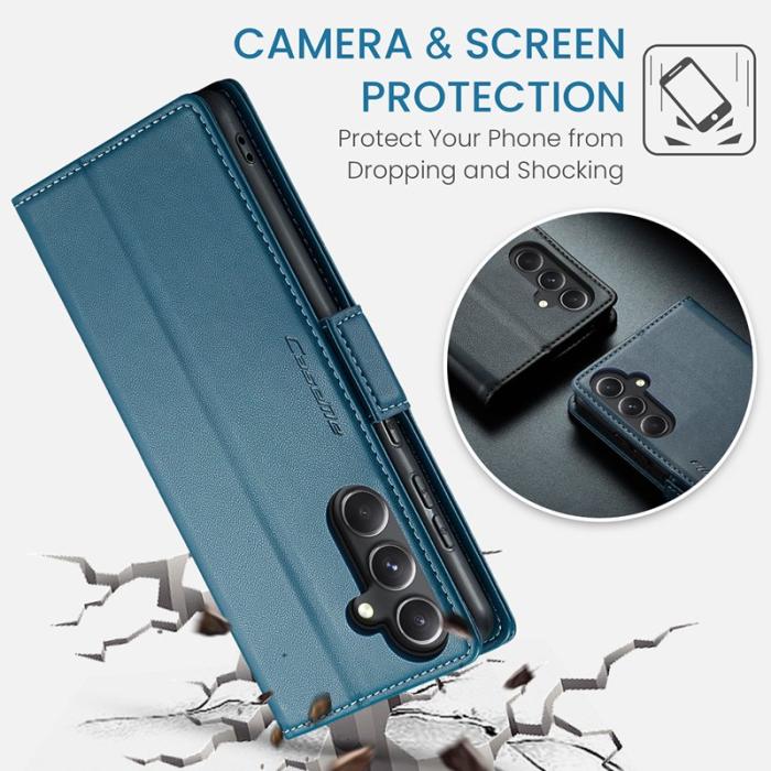 Caseme - CASEME Plånboksfodral Konstläder till Samsung Galaxy S23 FE - Blå