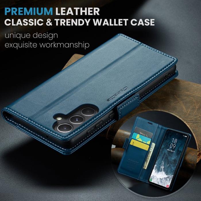 Caseme - CASEME Plånboksfodral Konstläder till Samsung Galaxy S23 FE - Blå
