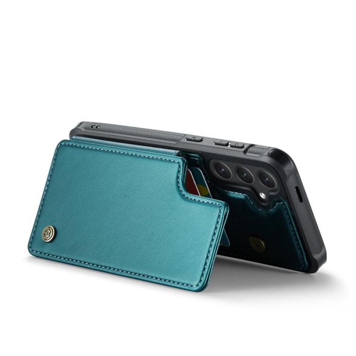 Caseme - CASEME C22 Fodral för Samsung Galaxy S25 - Grön Konstläder med RFID