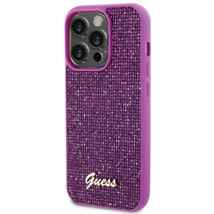 Guess - Guess iPhone 15 Pro Mobilskal Disco Metal Script - Rosa