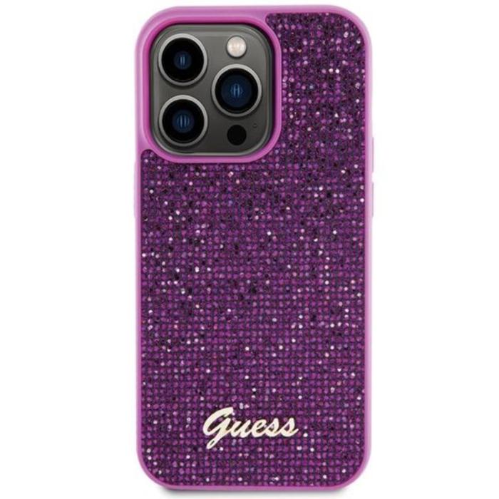 Guess - Guess iPhone 15 Pro Mobilskal Disco Metal Script - Rosa