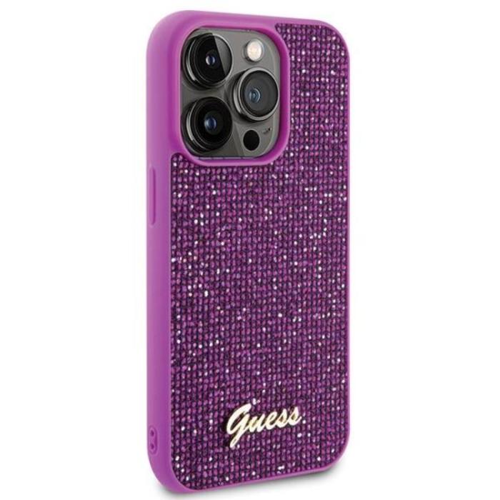 Guess - Guess iPhone 15 Pro Mobilskal Disco Metal Script - Rosa
