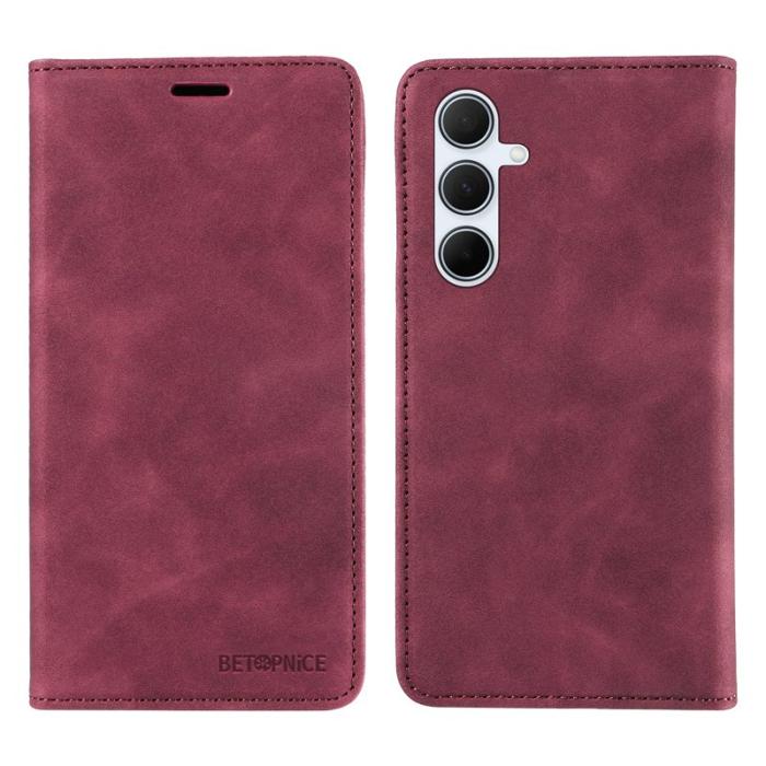 BETOPNICE - BETOPNICE 003 för Samsung Galaxy A56 5G Plånboksfodral Konstläder - Röd