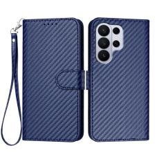 OEM - Samsung Galaxy S26 Ultra Pl&aring;nboksfodral Konstl&auml;der Kolfiber - Royal Blue