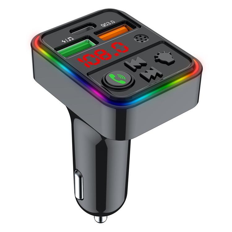 Billaddare 25W 2xUSB-A 1xUSB-C med Musikspelare PDF18 - Svart | 505295 | AlltMobil