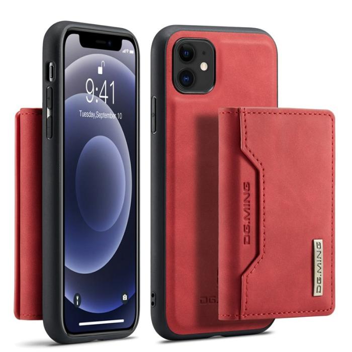 DG.MING - DG.MING 2-in-1 Konstläder Plånboksfodral iPhone 11 6.1 tum Röd